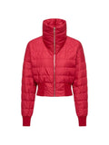 Moncler high collar embroidered logo coat