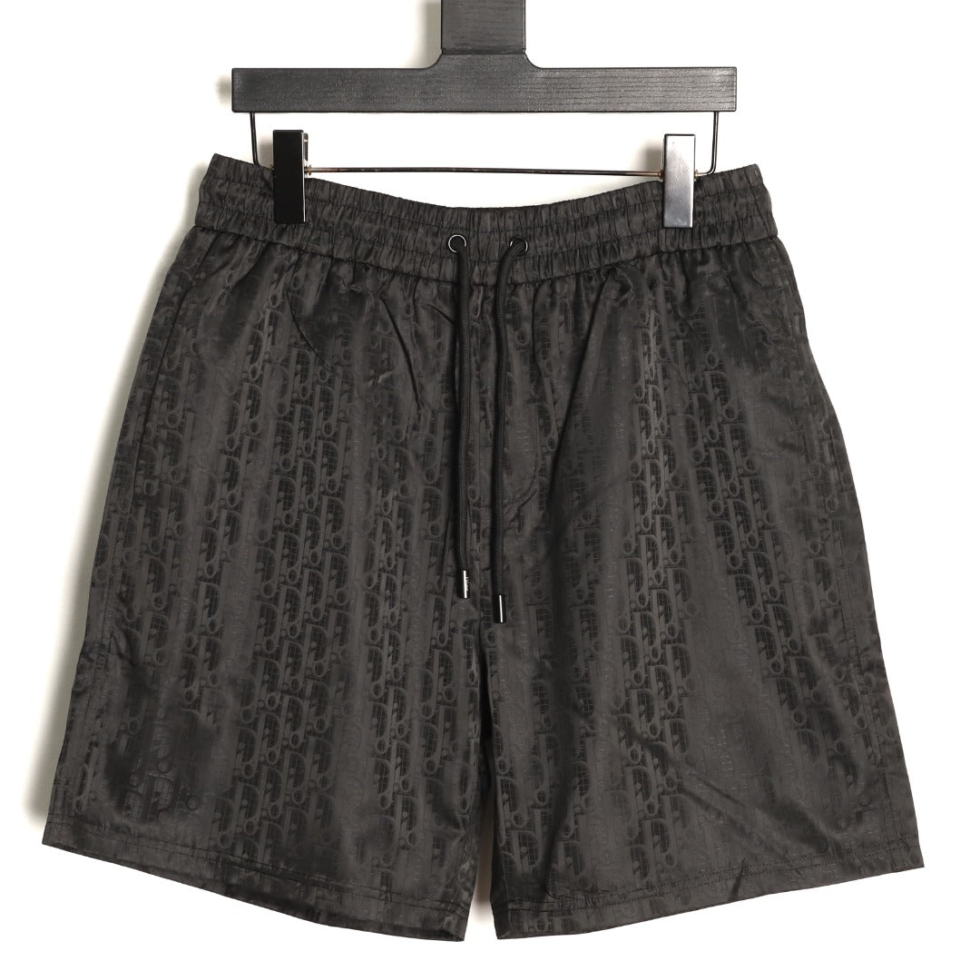 Gucci Tonal Double-G-Style Allover Drawstring Shorts - Black